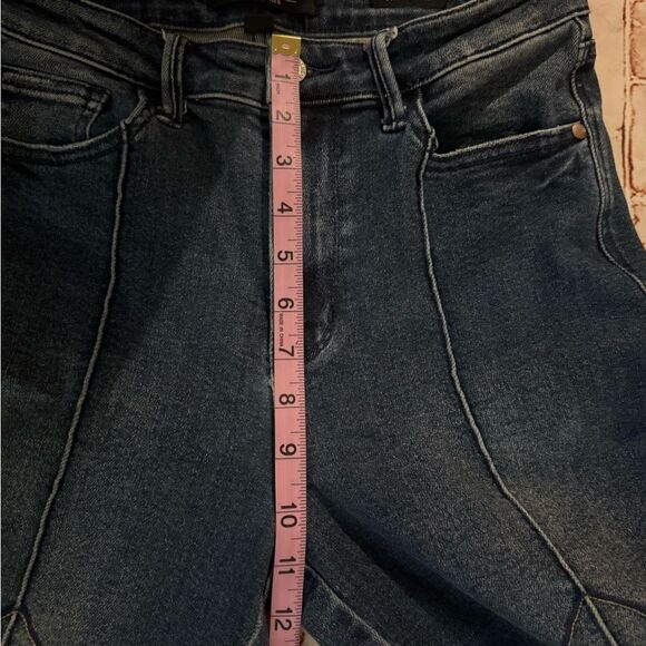 Judy Blue Dark Wash Denim with Brown Patch - Picture 10 of 12